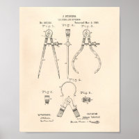 Calibres Et Dividers 1886 Art Brevet Vieux Poivre