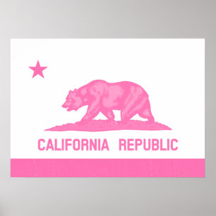 Affiches California Republic Flag (Pink)