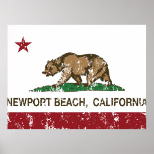 Affiches California State Flag Newport Beach