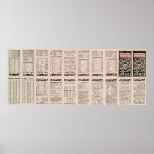 Affiches California, Texas, Arizona, and Mexico (Devant)