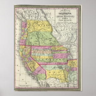 Affiches Californie, Oregon, Washington, Utah, Nouveau-Mexi