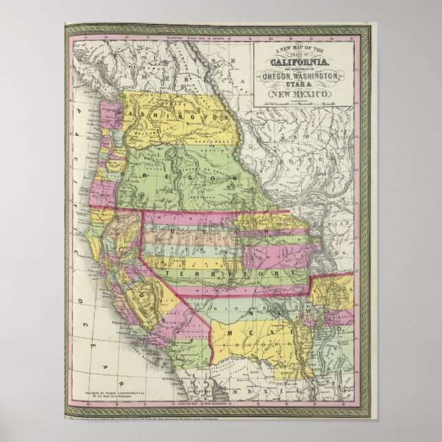 Affiches Californie, Oregon, Washington, Utah, Nouveau-Mexi (Devant)