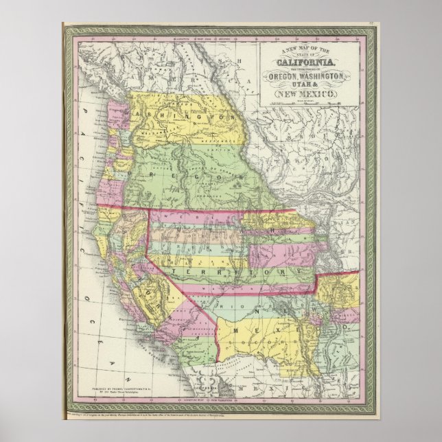 Affiches Californie, Oregon, Washington, Utah, Nouveau-Mexi (Devant)