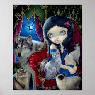 Affiches Call of the Night ART IMPRIMER chat loup gothique