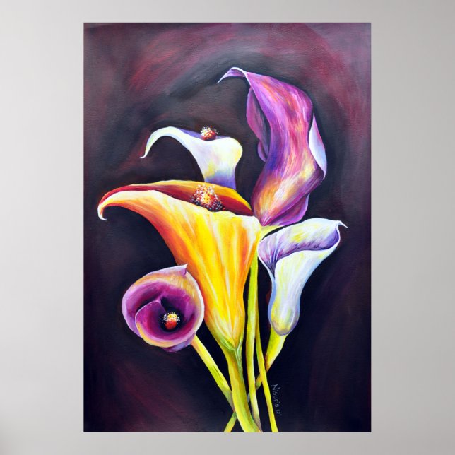 Affiches Calla Lilly - Peinture bohème (Devant)