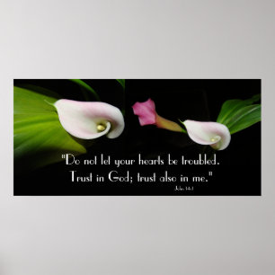 Affiches Calla Lily Flowers Confiance Dieu Écriture Imprime
