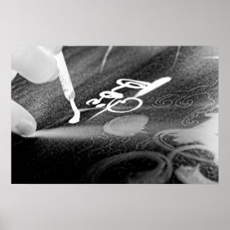 Affiches Calligraphie art - photo négatifs