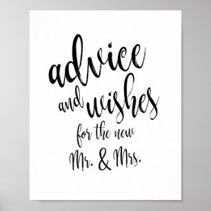 Affiches Calligraphie de vœux et de conseils 8x10 Panneau d