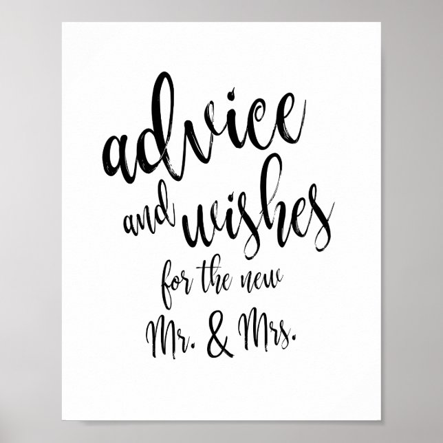 Affiches Calligraphie de vœux et de conseils 8x10 Panneau d (Devant)