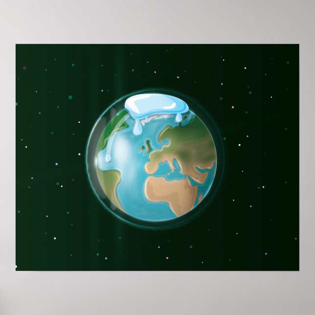 Affiches Calottes glaciaires de la planète Terre. (Devant)