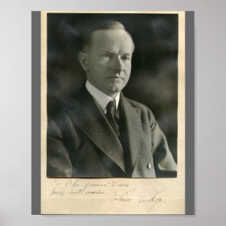 Affiches Calvin Coolidge 8x10 signé