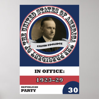 Affiches Calvin Coolidge Histoire présidentielle Rétro