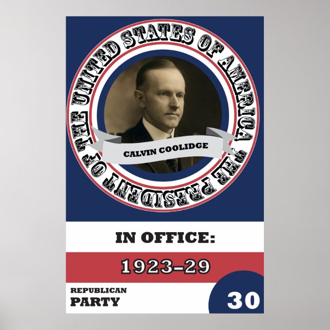 Affiches Calvin Coolidge Histoire présidentielle Rétro (Devant)