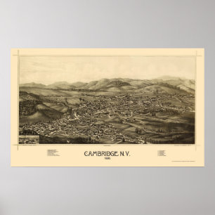 Affiches Cambridge, NY Carte panoramique - 1886