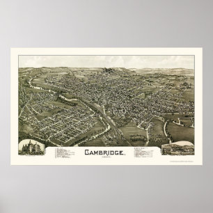 Affiches Cambridge, OH Carte panoramique - 1897