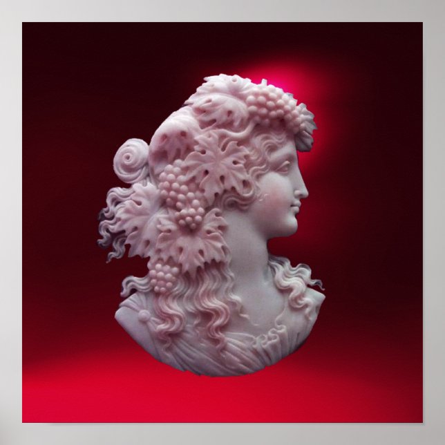 AFFICHES CAMEO ANTIQUE, DAME AUX RAISONS ET AUX GRAPEVINES (Devant)