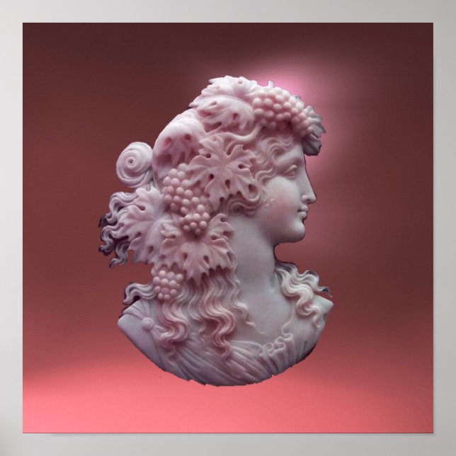 AFFICHES CAMEO ANTIQUE, DAME AUX RAISONS ET AUX GRAPEVINES (Devant)