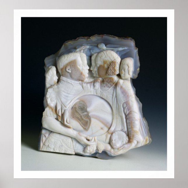 Affiches Cameo depicting Cosimo de Medici (1519-74) and his (Devant)