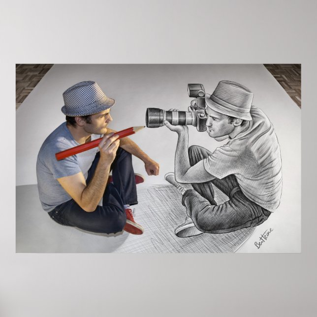 Affiches Caméra Crayon Vs - Miroir 3D (Devant)