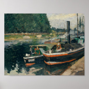 Affiches Camille Pissarro - péniches chez Pontoise