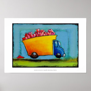 Affiches Camion d'amour unique plaisir heureux art lunaire