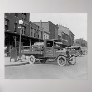 Affiches Camion de livraison de volaille, 1926. Photo ancie