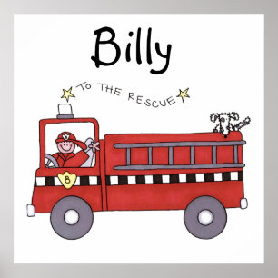 Affiches Camion de pompiers