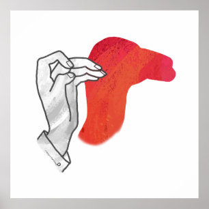 Affiches Camion Silhouette Main Rouge