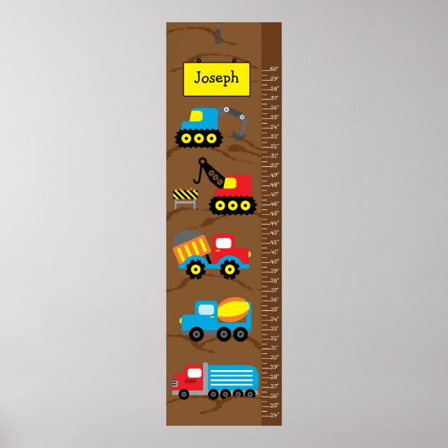 Affiches Camions de construction pour enfants (Devant)