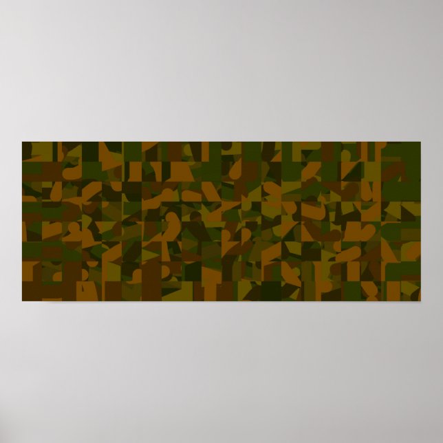 Affiches Camo vert et Brown, Motif Abstrait. (Devant)