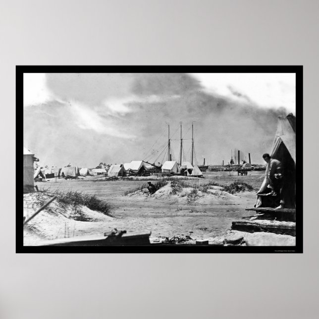 Affiches Camp militaire sur l'île Morris, SC 1863 (Devant)