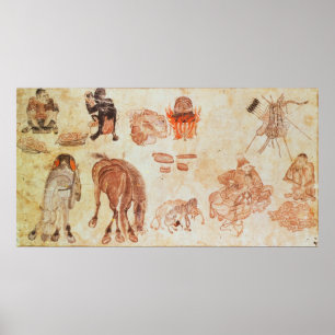 Affiches Camp nomade mongol, XVème siècle