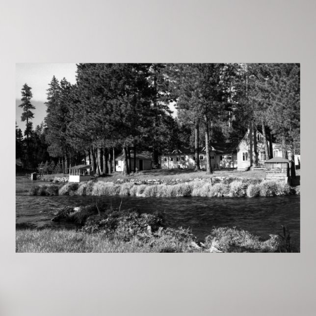 Affiches Camp Sherman, Oregon vue des Cabines de Rogers (Devant)