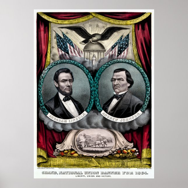 Affiches Campagne présidentielle Abraham Lincoln 1864 (Devant)