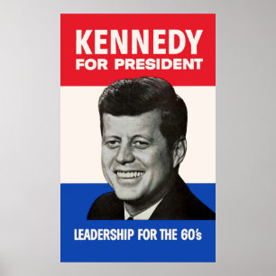 Affiches Campagne vintage JFK Kennedy pour le Président 196
