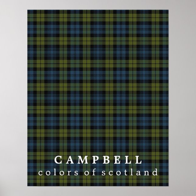 Affiches Campbell Colours d'Écosse Tartan (Devant)