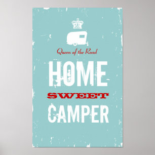 Affiches Campeur doux à la maison - reine de la route de rv