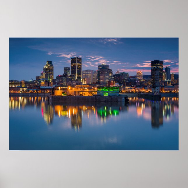 Affiches Canada, Montreal, skyline and Old Port (Devant)