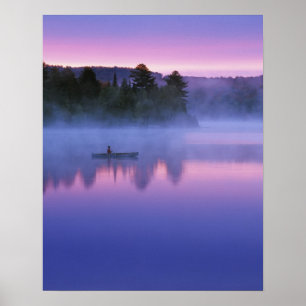 Affiches Canada, Ontario, Parc Algonguin, Canoeist on