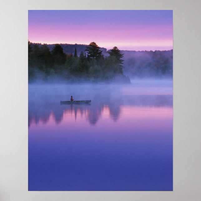 Affiches Canada, Ontario, Parc Algonguin, Canoeist on (Devant)
