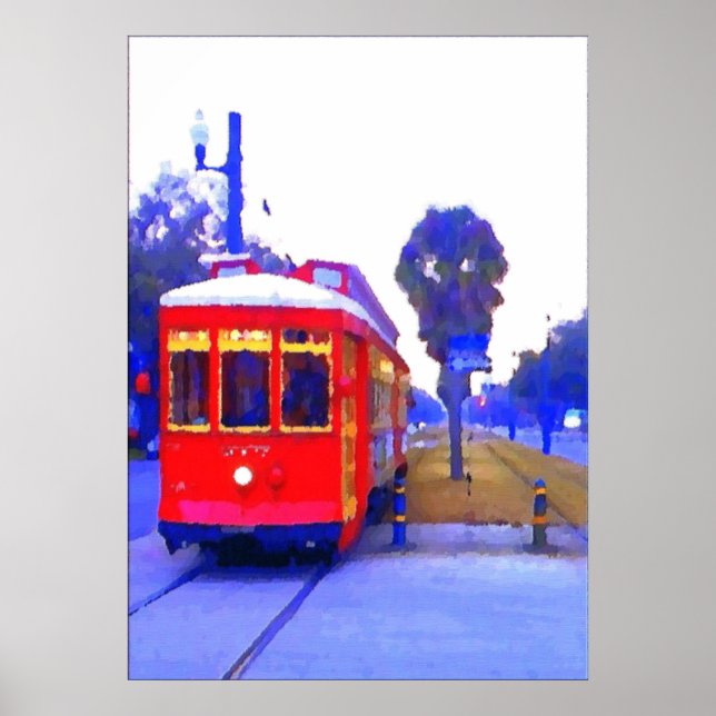 Affiches Canal Streetcar Line, Red Cars, (Devant)