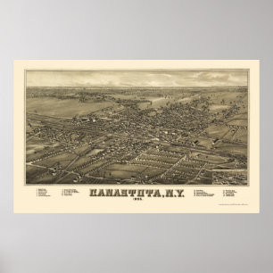 Affiches Canastota, NY Carte panoramique - 1885