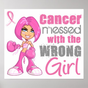 Affiches Cancer du sein Fille de combat 1