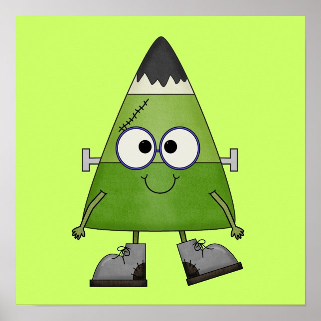 Affiches Candy Corn Frankenstein Halloween (Devant)
