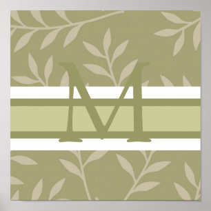 Affiches Canevas Monogramme Green Wall Art