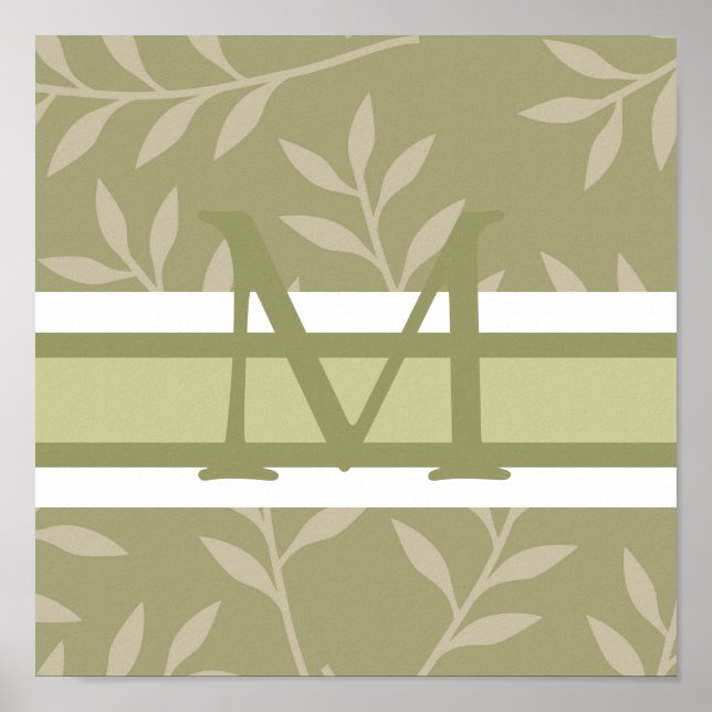 Affiches Canevas Monogramme Green Wall Art (Devant)