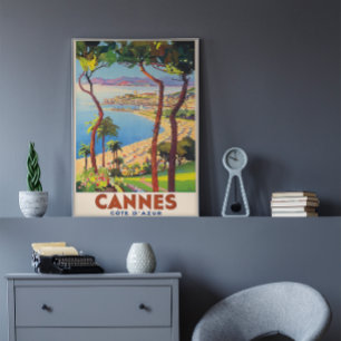 Affiches Cannes - Côte d'Azur Vintage voyage Poser