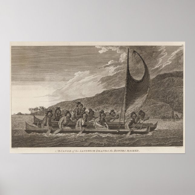 Affiches Canoë, Sandwich Islands (Devant)