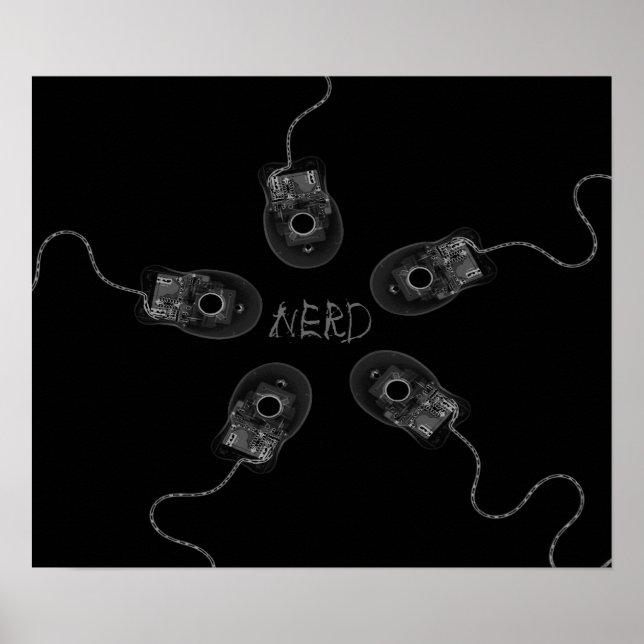 Affiches Canvas Print B&W Nerd X-Ray Computer Mice (Devant)