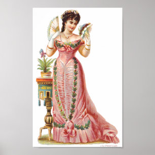 AFFICHES CANVAS WALL ART VICTORIAN ERA FRENCH LADING AVEC V